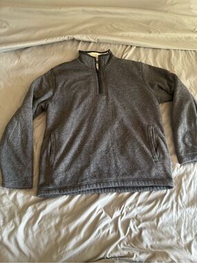 Orvis Men's Charcoal Gray Half-Zip Sherpa Fleece Lined Pullover